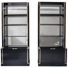 Good Pair of French 1970s Ebonized Bookcases