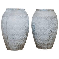 19th Century Pair of Enameled Cast Iron Vases