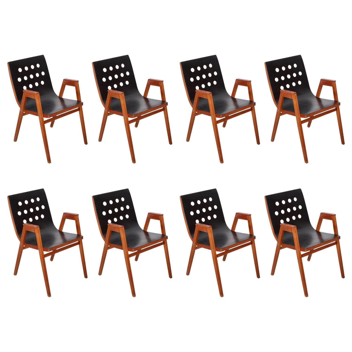 Set of Eight Roland Rainer 4-5-4 Arm Chairs Stadthallenstühle Wien