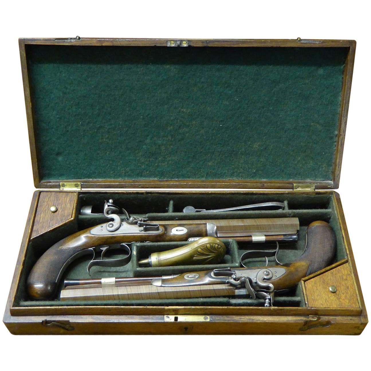 Th Century Pair Of Cased Dueling Pistols At Stdibs Antique Dueling