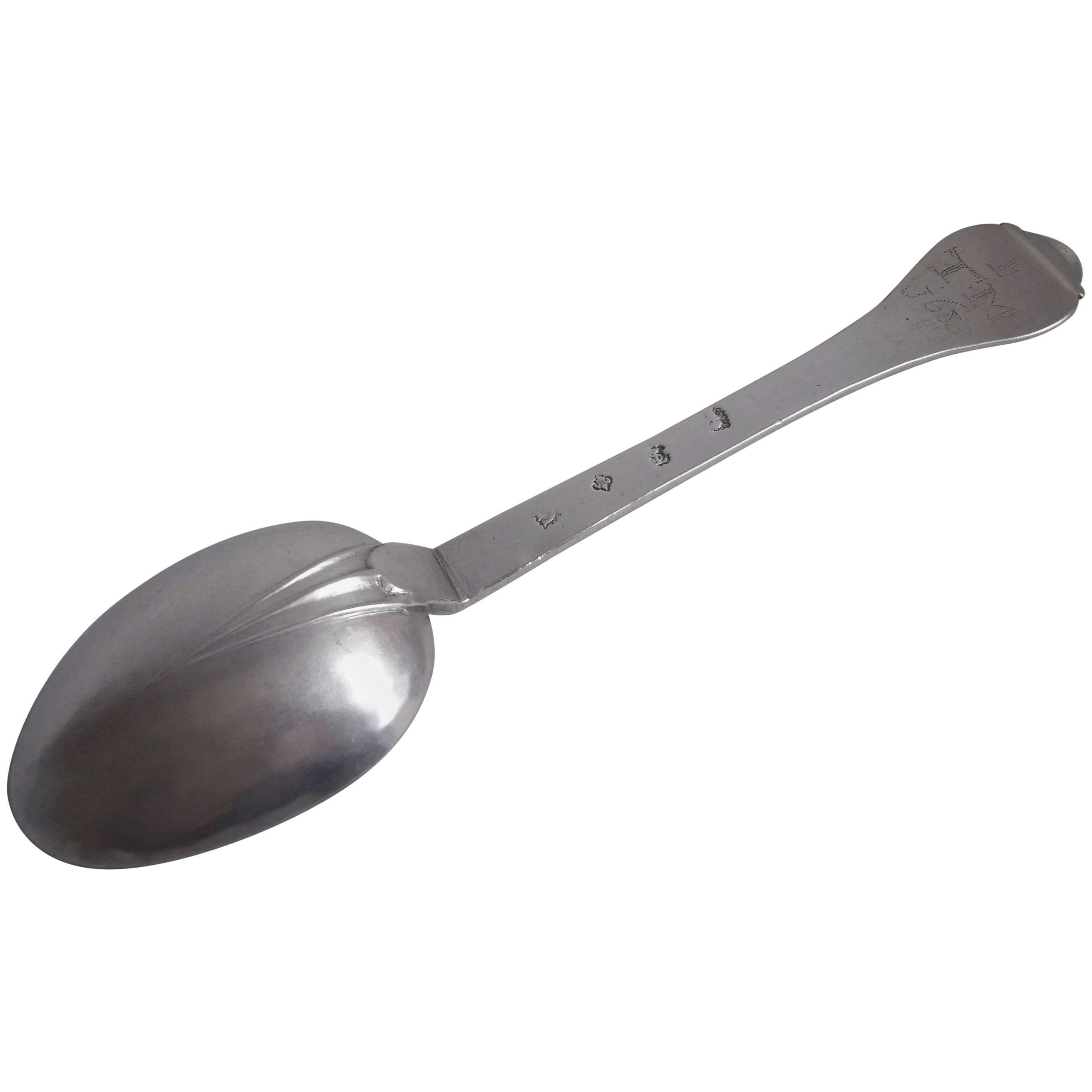 Very Rare and Outstanding Charles II Trefid Spoon Made in Norwich, circa 1683