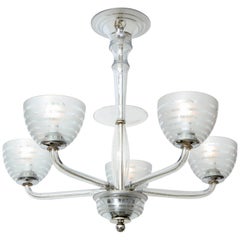 Five-Arm Glass Chandelier