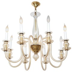 Eight-Arm Murano Glass Chandelier