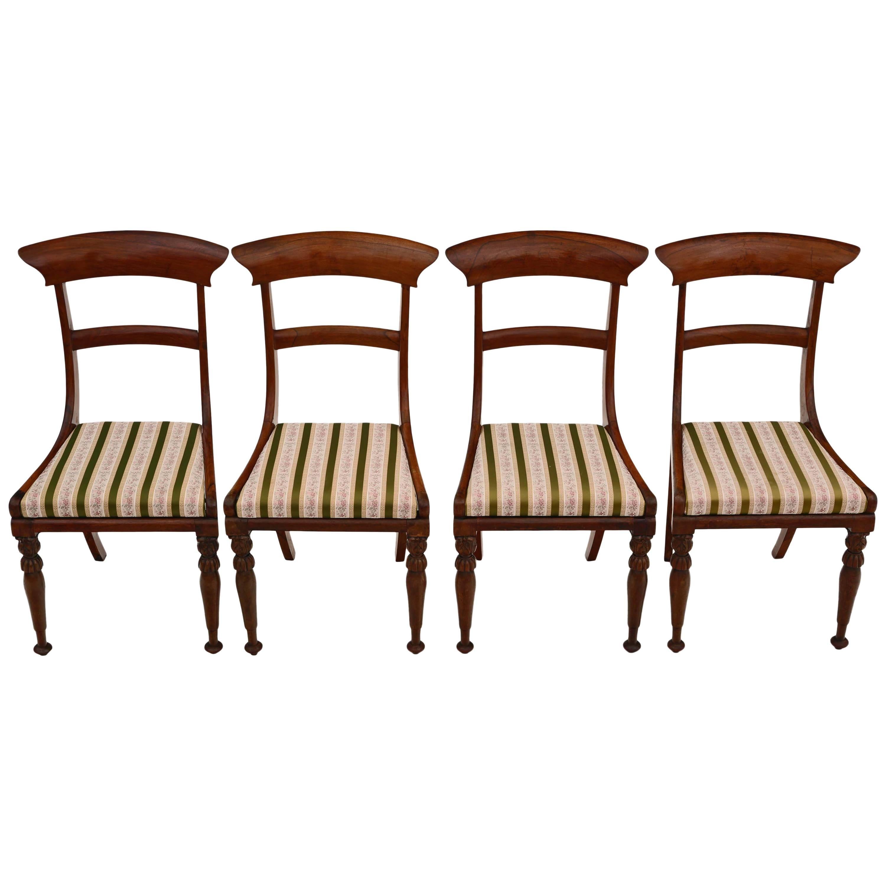 Antique Set of Four Regency, circa 1825 Rosewood Dining Chairs For Sale
