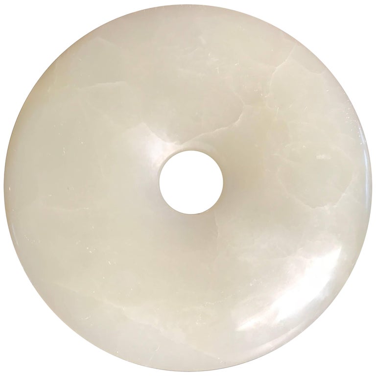 Translucent Beautiful Large Round JadeGreen Color Stone Garden
