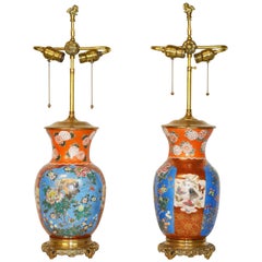 Pair of 19th Century Japanese Porcelain Lamps