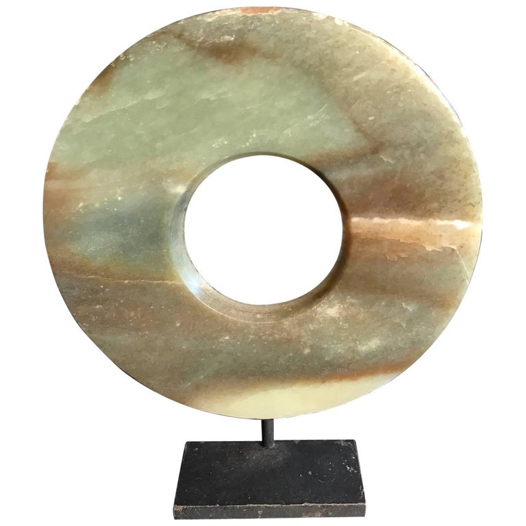 Ancient Chinese Heavenly Green Jade Bi Disc For Sale at 1stDibs ancient chinese discs