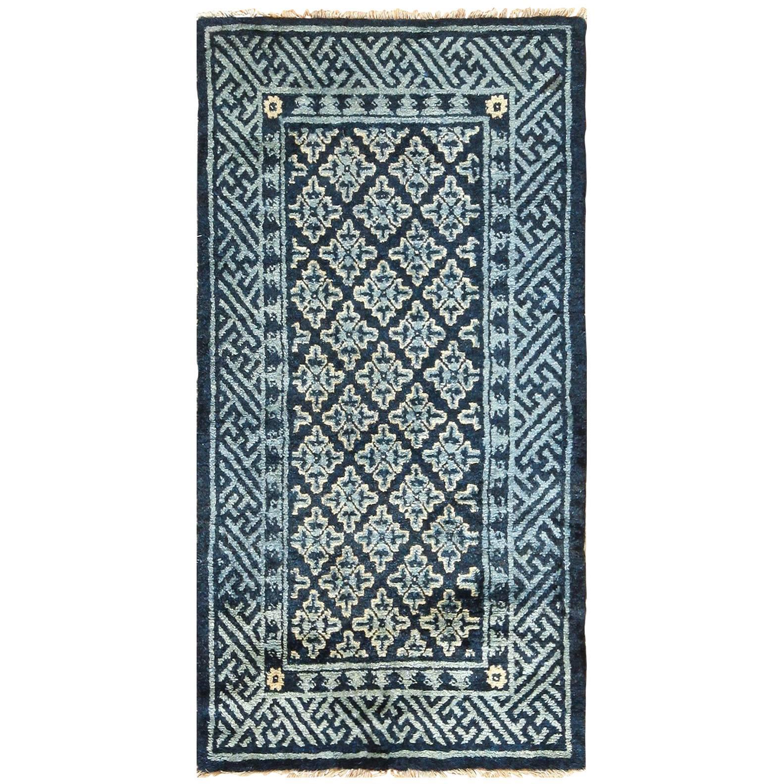 Small Scatter Size Blue Antique Chinese Rug