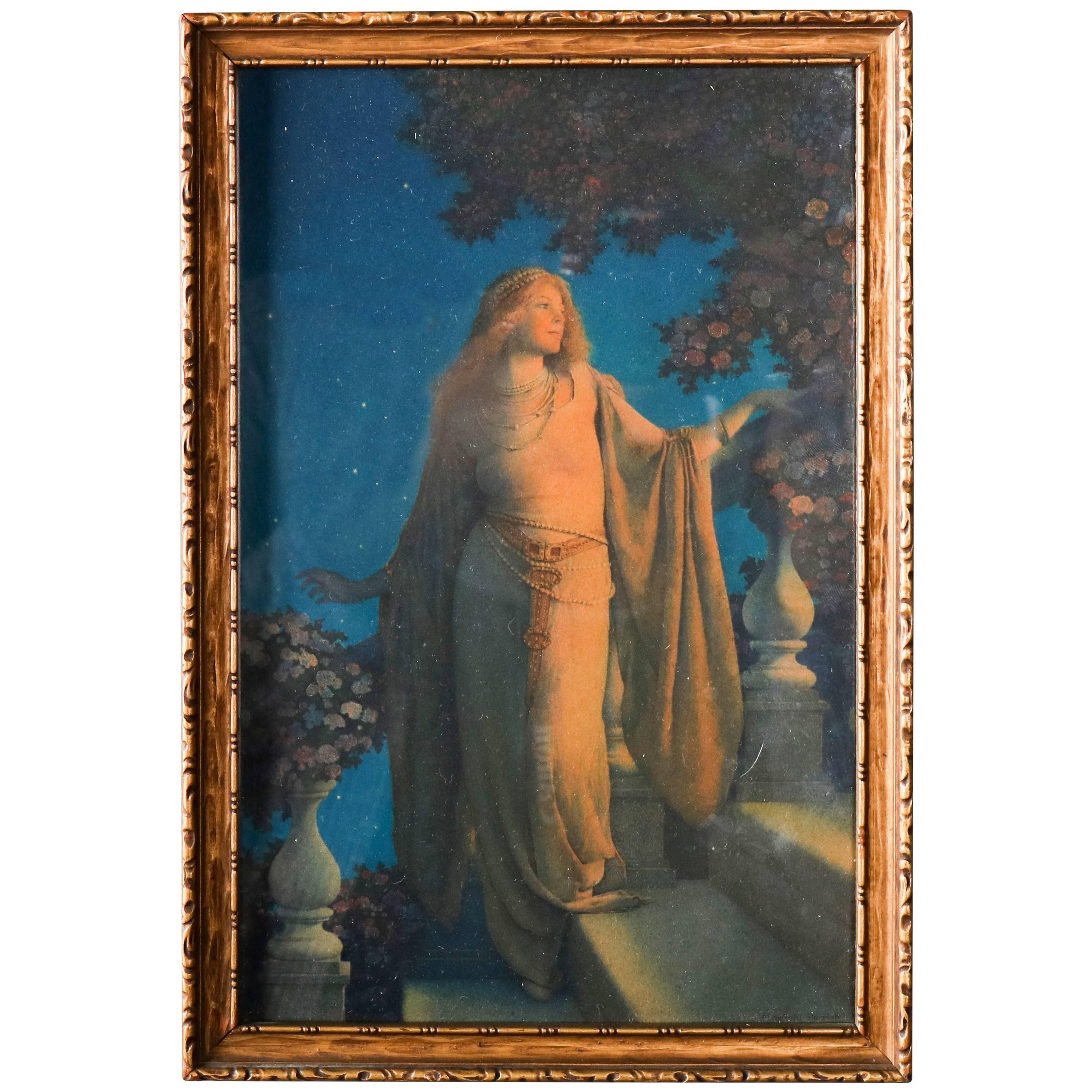 Antique Maxfield Parrish "Enchantment" in Gilt Frame, 20th Century