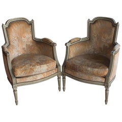 Pair of French Louis XVI Style Bergère Chairs