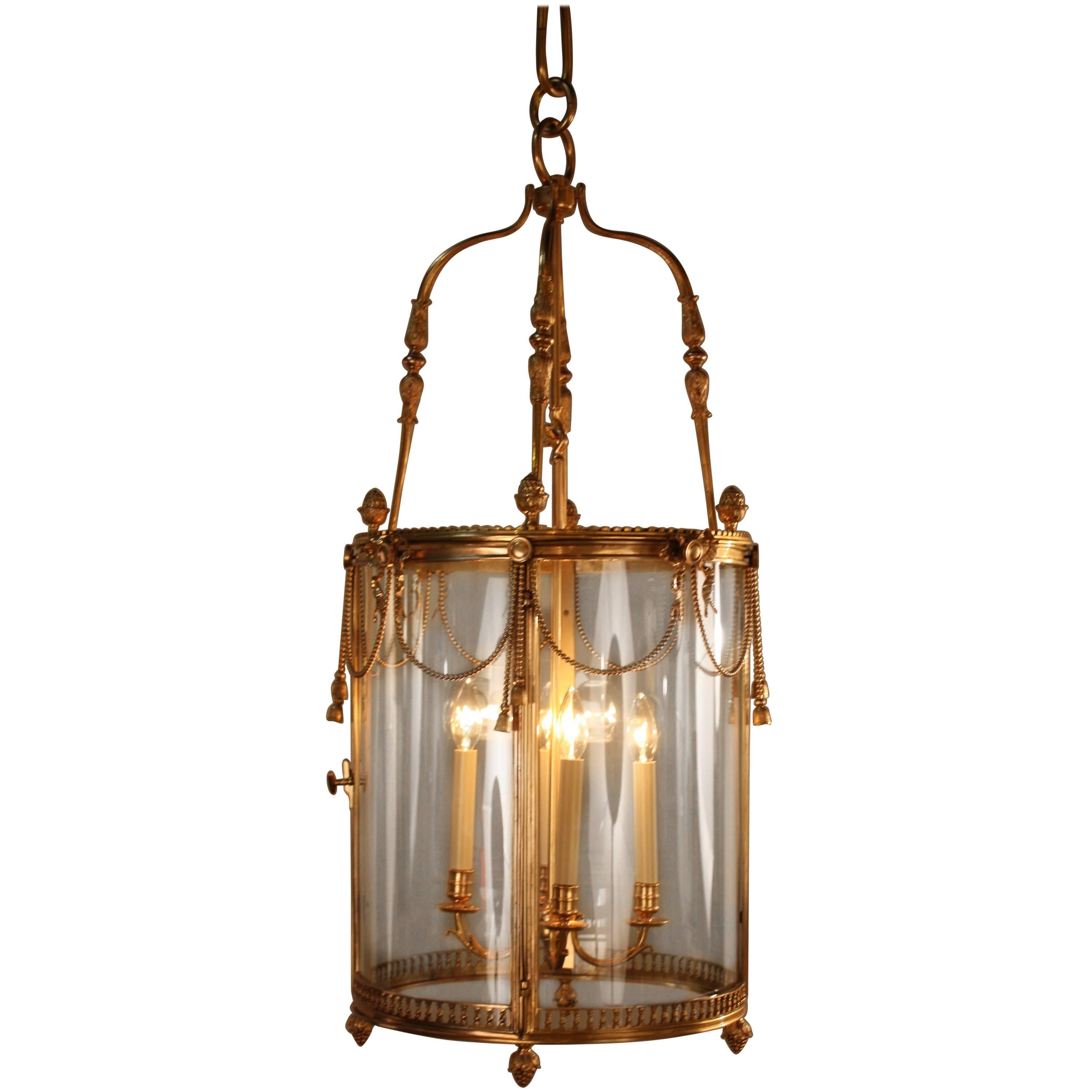 French 19th Century Large Dore Bronze Lantern