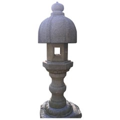 Japanese Old Carved Granite Stone "Heron" Lantern Perfect Size for Your Garden