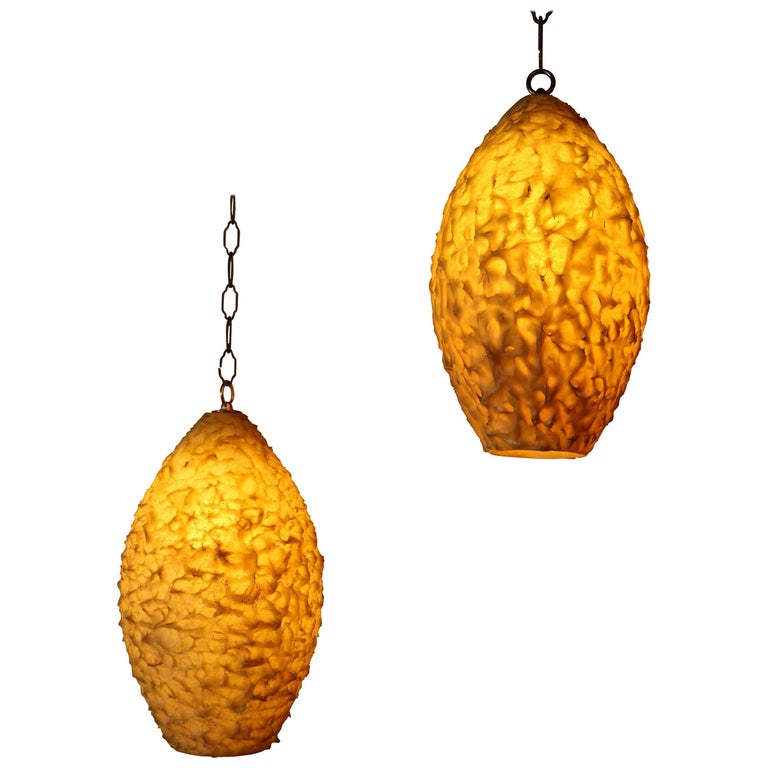 Pair of Resin Pendant Lights For Sale at 1stdibs