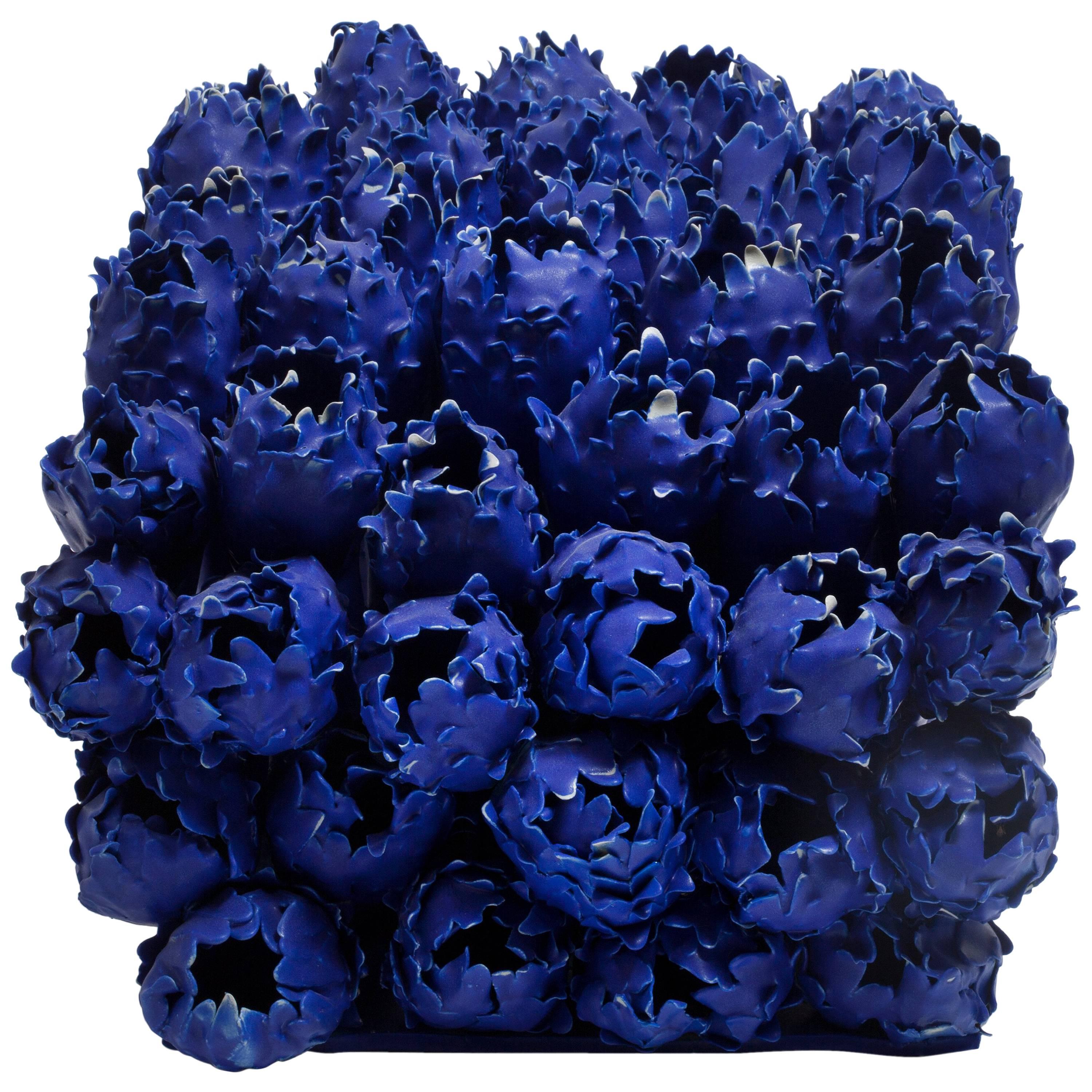 Flowers in Blue, Porcelain Sculpture by Anat Shiftan