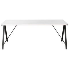 A-Table in Contemporary Blackened Steel and White Washed Maple