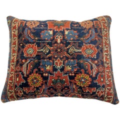 Large Navy Blue Persian Rug Pillow