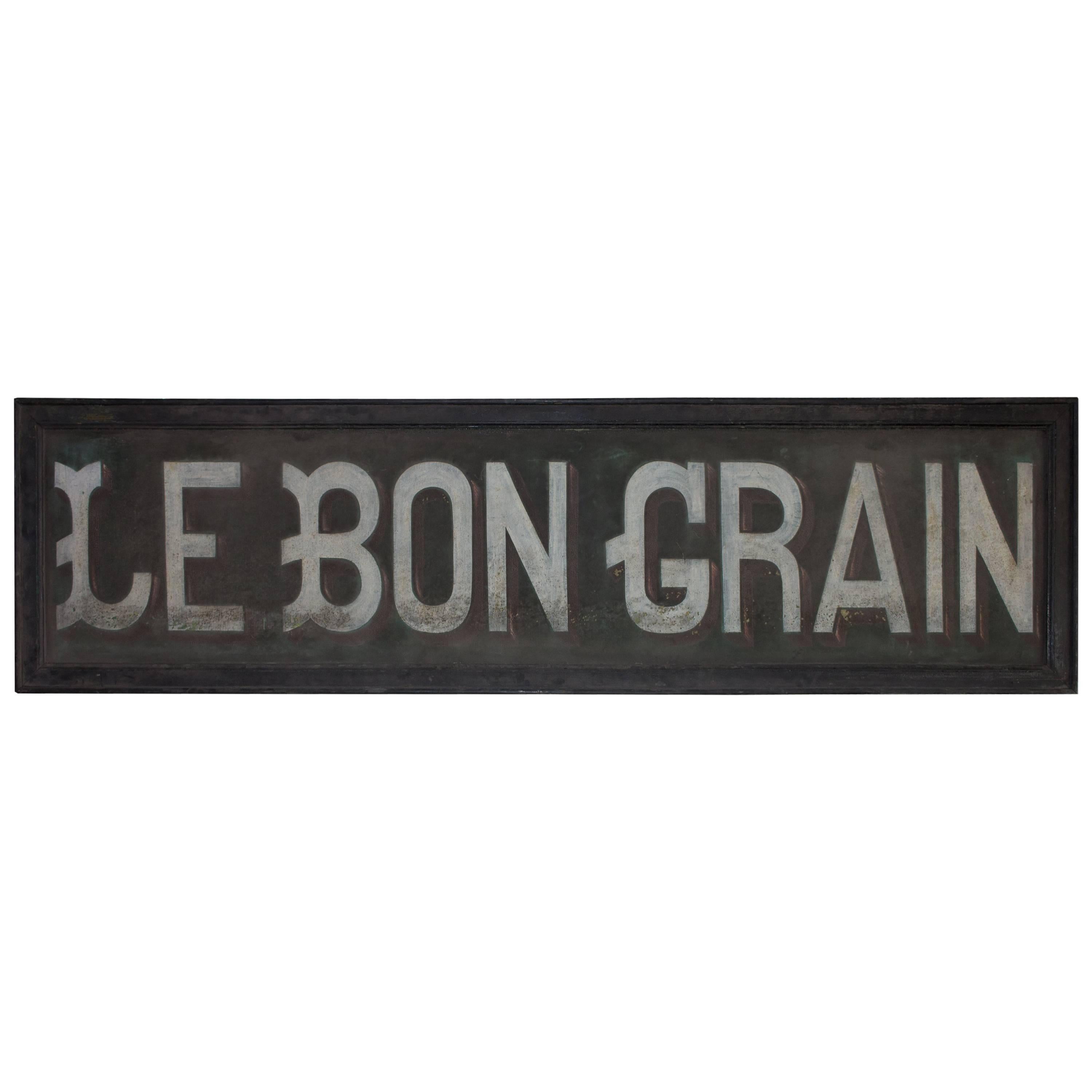 Vintage Belgian Le Bon Grain Sign