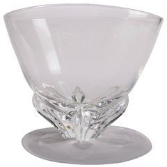 Footed Steuben Crystal Center Bowl, Signed and Monogrammed, 20th Century