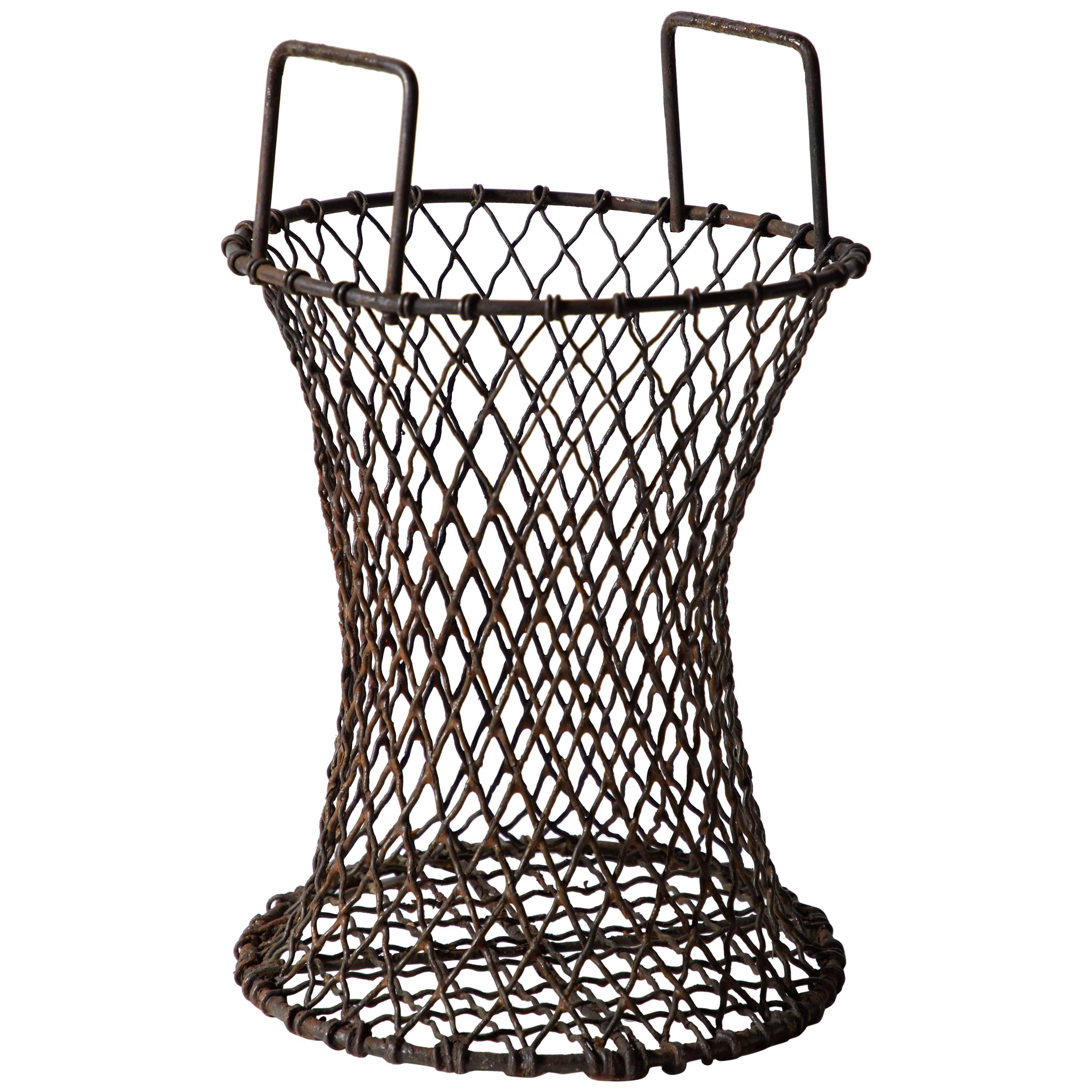 Sculptural Iron Waste Basket