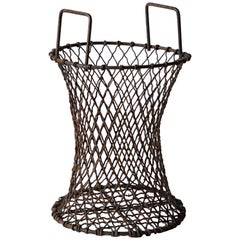 Antique Sculptural Iron Waste Basket