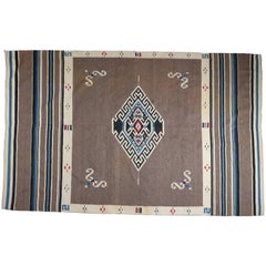 Antique Southwest Indian Saltillo Serape Blanket/Rug with Tribal Motif