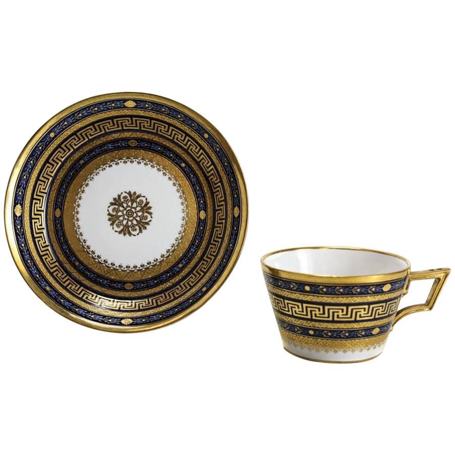 18th Century Vienna Porcelain Cup and Saucer For Sale
