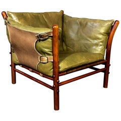 Arne Norell Ilona Saddle Leather Safari Chair, 1970s