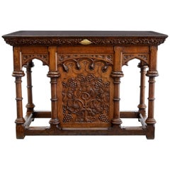 Early 20th Century Carved Oak Alter Table in the Gothic Taste