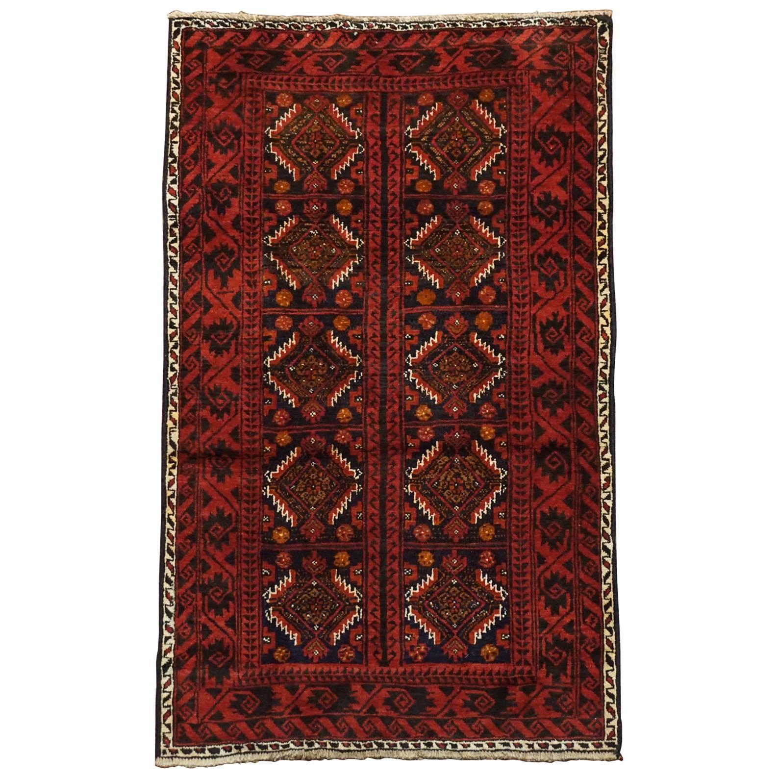 Vintage Persian Baluchi Area Rug, circa 1940 For Sale