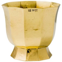 Josef Hoffmann Brass Cigarette Beaker Wiener Werkstatte, circa 1924