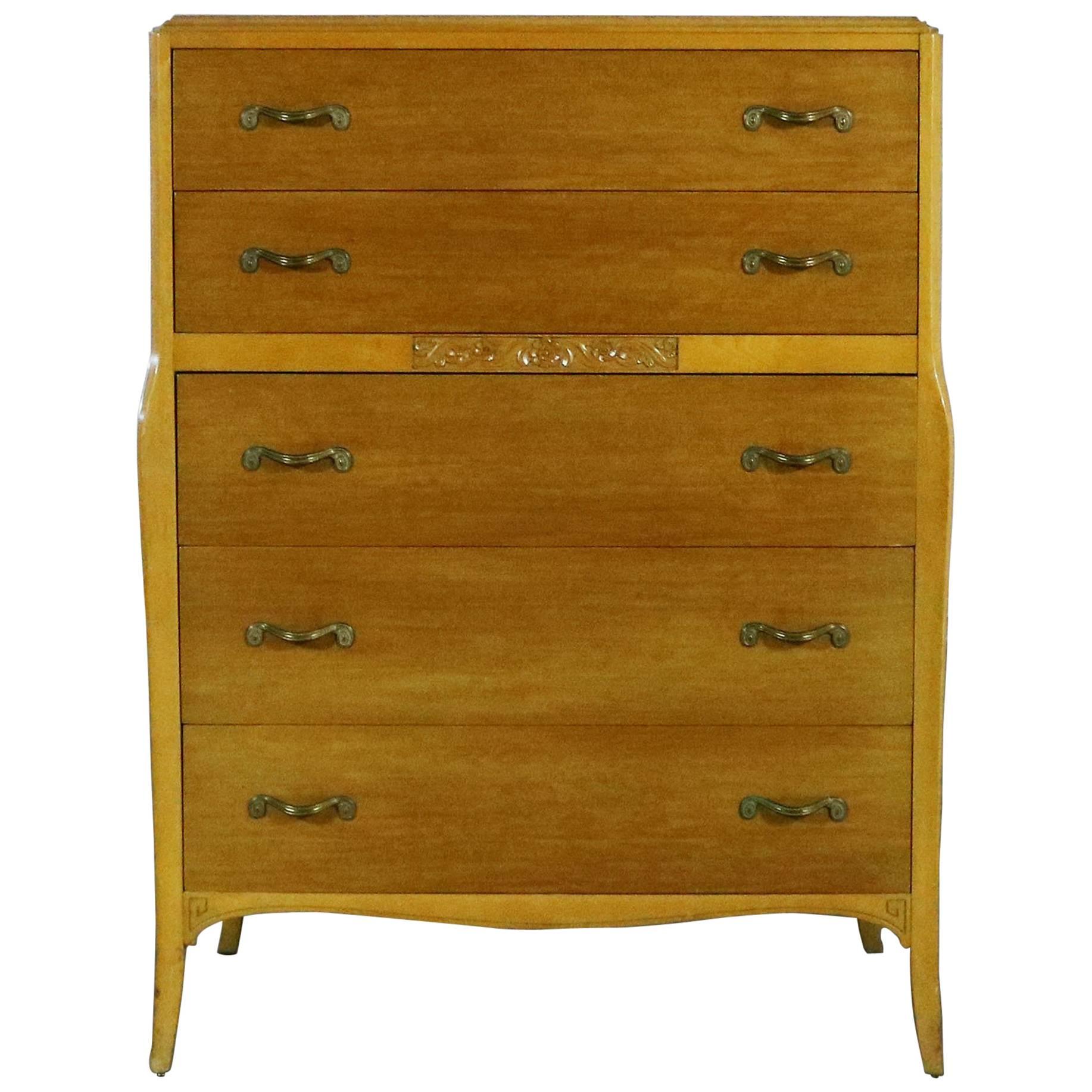 Art Deco Style Tall Chest of Drawers by Rway Northern Furniture Co. of Sheboygan