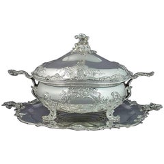 German Silver Soup Tureen on Stand