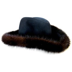"Mr. John" Western Style Broad Brimmed Mink Trimmed Lady's Vintage Hat