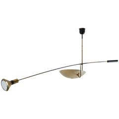 Italian Counter Balance Ceiling Fixture Attributed to Oscar Torlasco for Lumi