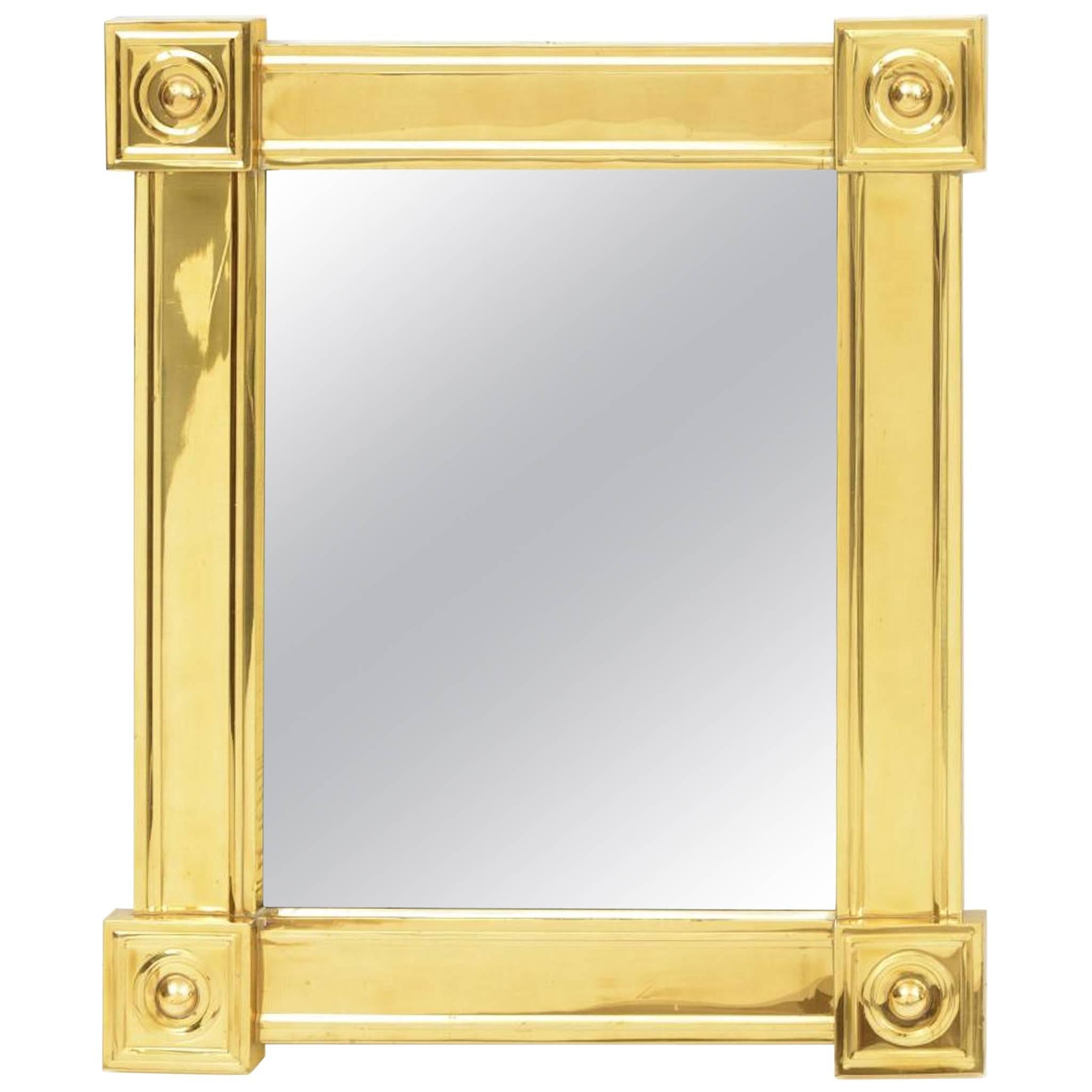 Louis Philipe Style Brass Mirror For Sale