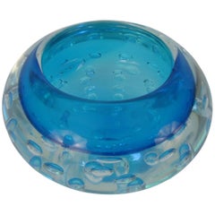 Murano Glass Geode Bowl with Controlled Air Bubbles