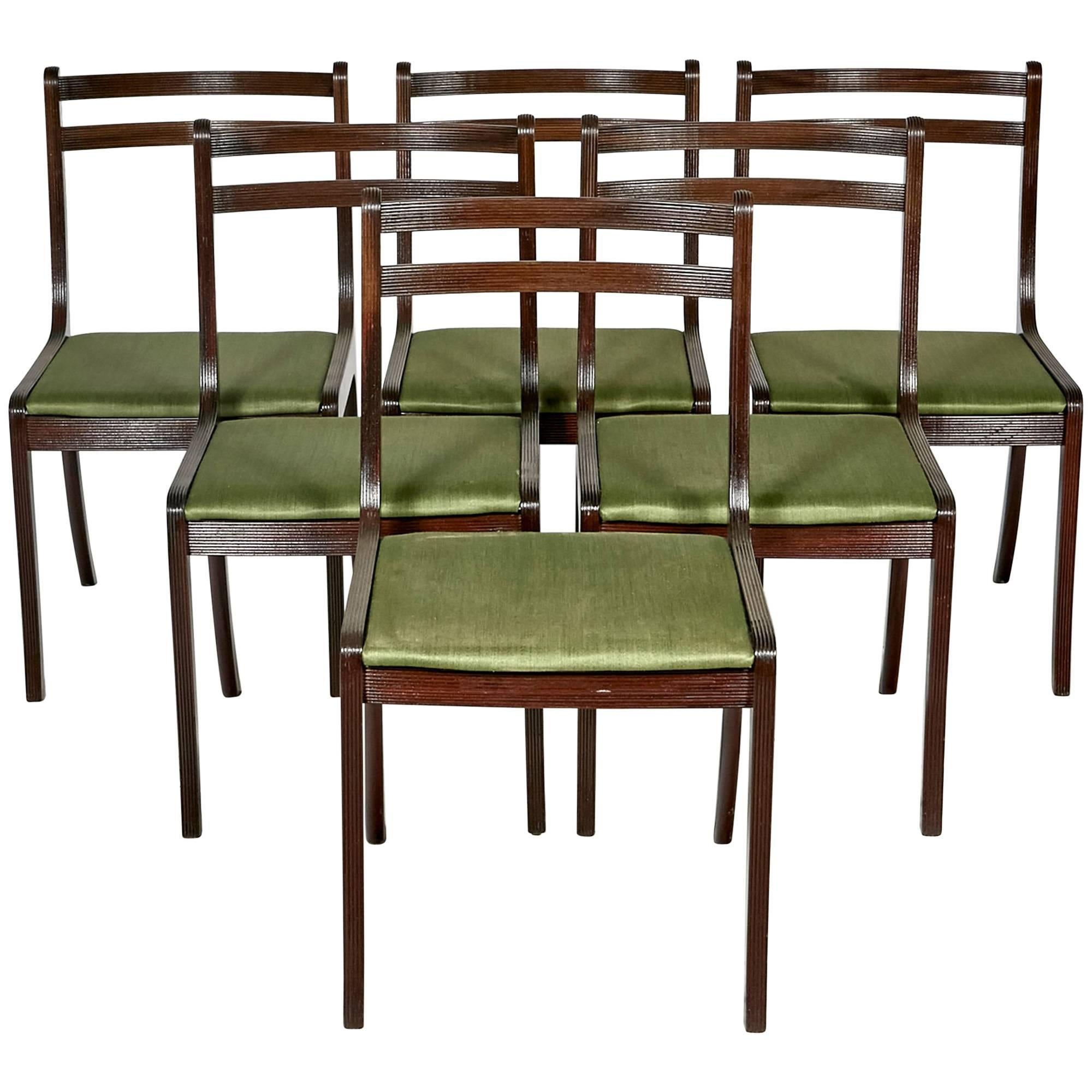 Danish Mahogany Dining Chairs by Ole Wanscher for Poul Jeppesen, 1960s For Sale