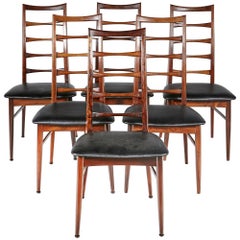 Niels Koefoed "Lis" for Koefoed Hornslet Danish Rosewood Dining Chairs, 1960s