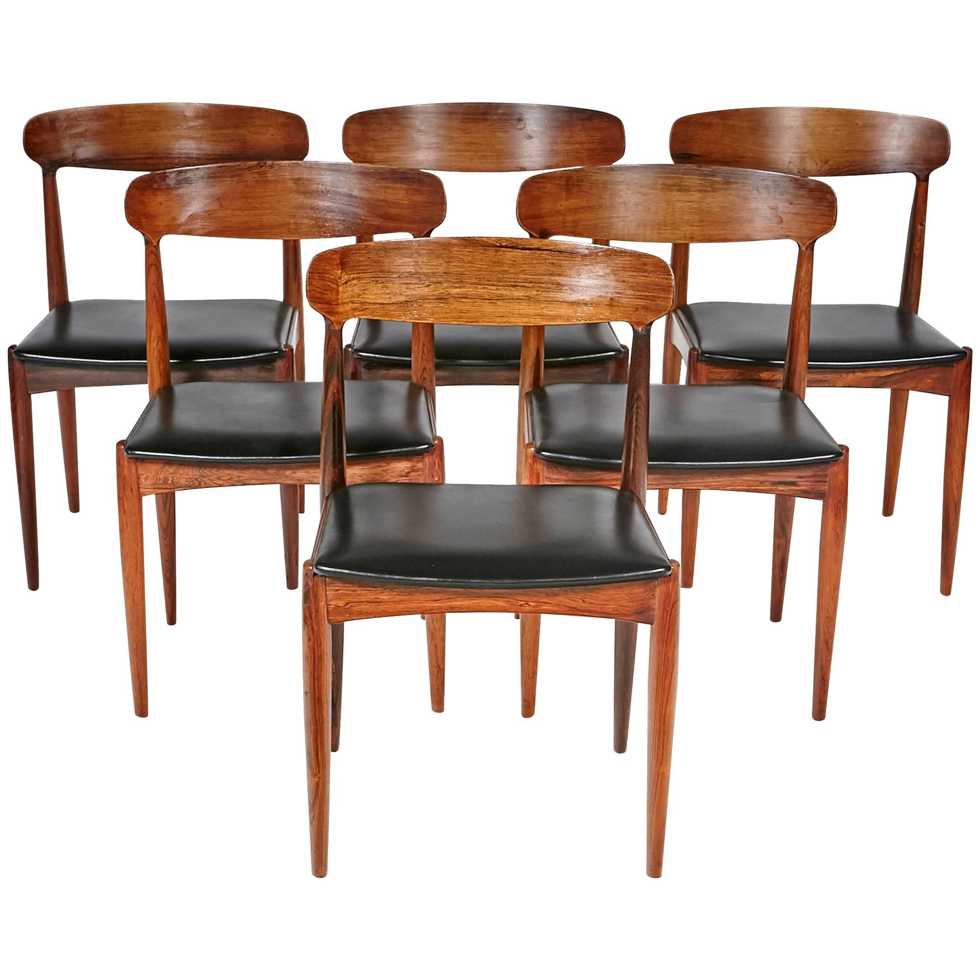Danish Rosewood Dining Chairs by Johannes Andersen for Uldum Mobler, 1960s For Sale