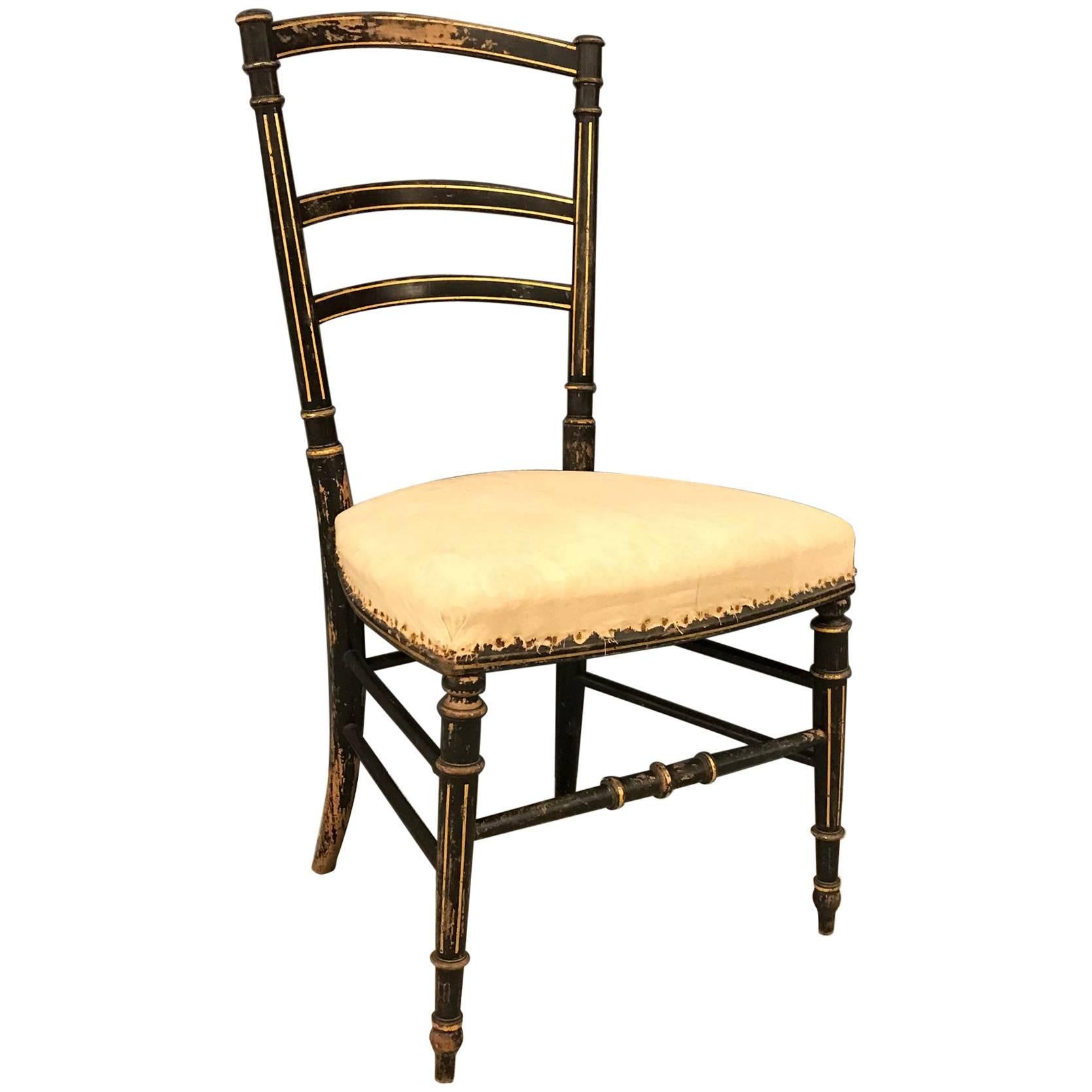 French Antique Stripped Napoleon III Chair, 19th Century For Sale