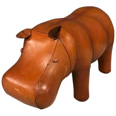 Vintage Cognac Leather Hippo by Omersa for Abercrombie & Fitch