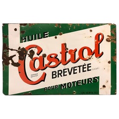 Vintage French Enamel Castrol Oil Sign