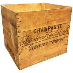 Vintage French Wooden Charles Heidsieck Champagne Crate