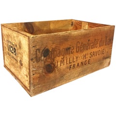 Vintage French Wooden Milk Crate Lait Mont Blanc