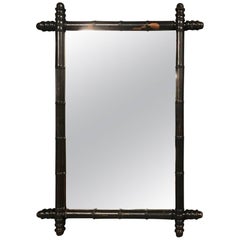 Black Faux Bamboo Mirror