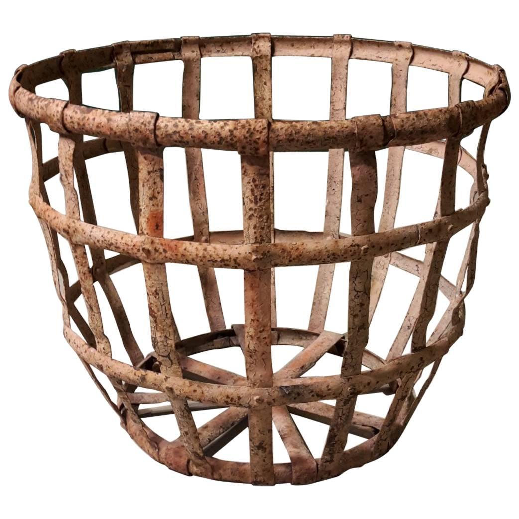 20th Century French Basket Made of Metal, 1950s For Sale