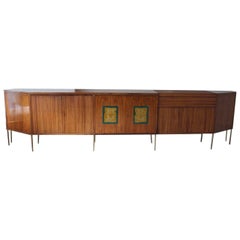 Large Italian 1960s Rosewood Side Cabinet