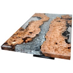 elm and resin coffee table Elm Brambles and Glacier Resin Coffee Table