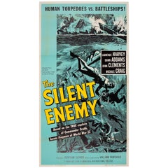 Original Movie Poster for The Silent Enemy Based on WWII Frogman Commander Crabb