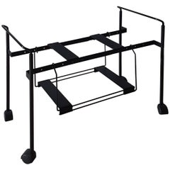 Italian Vintage Zanotta Extensible Cart in Black Enamelled Steel, 1988